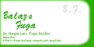 balazs fuga business card